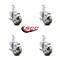 Service Caster 3 Inch Gray Poly Wheel Swivel 3/4 Inch Square Stem Caster Set with Brake SCC SCC-SQ20S314-PPUB-GRY-TLB-34-4 - alternate 3